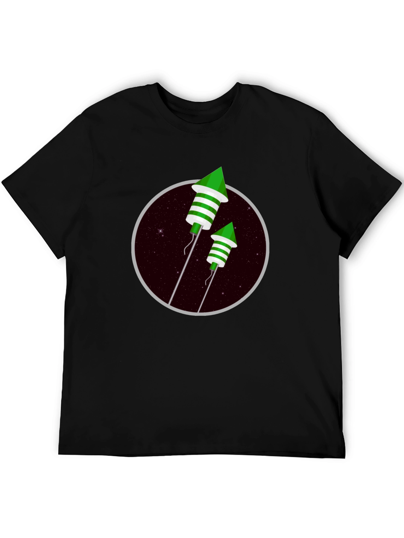 Green Fireworks T-Shirt - Festive Design