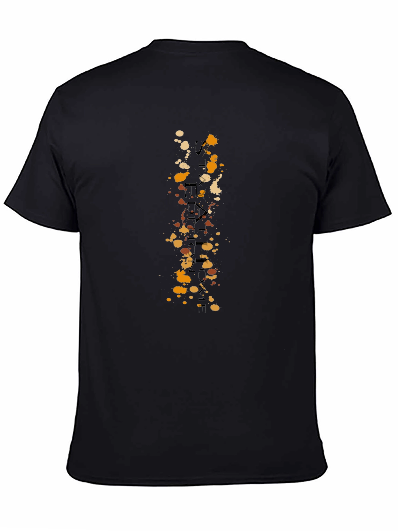 Mens Black T-Shirt with Splatter Design