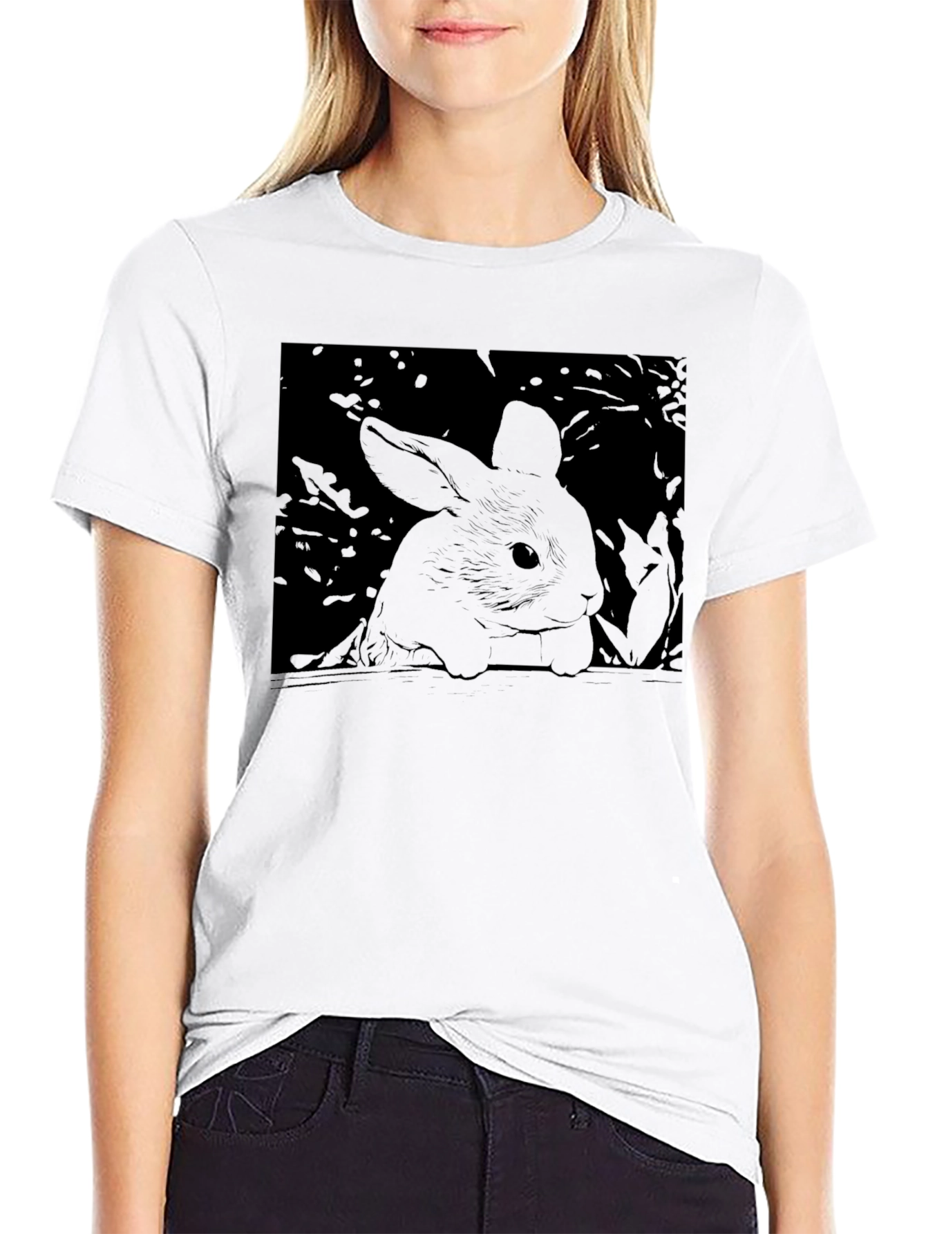 Rabbit Graphic T-Shirt - Unisex Black Tee