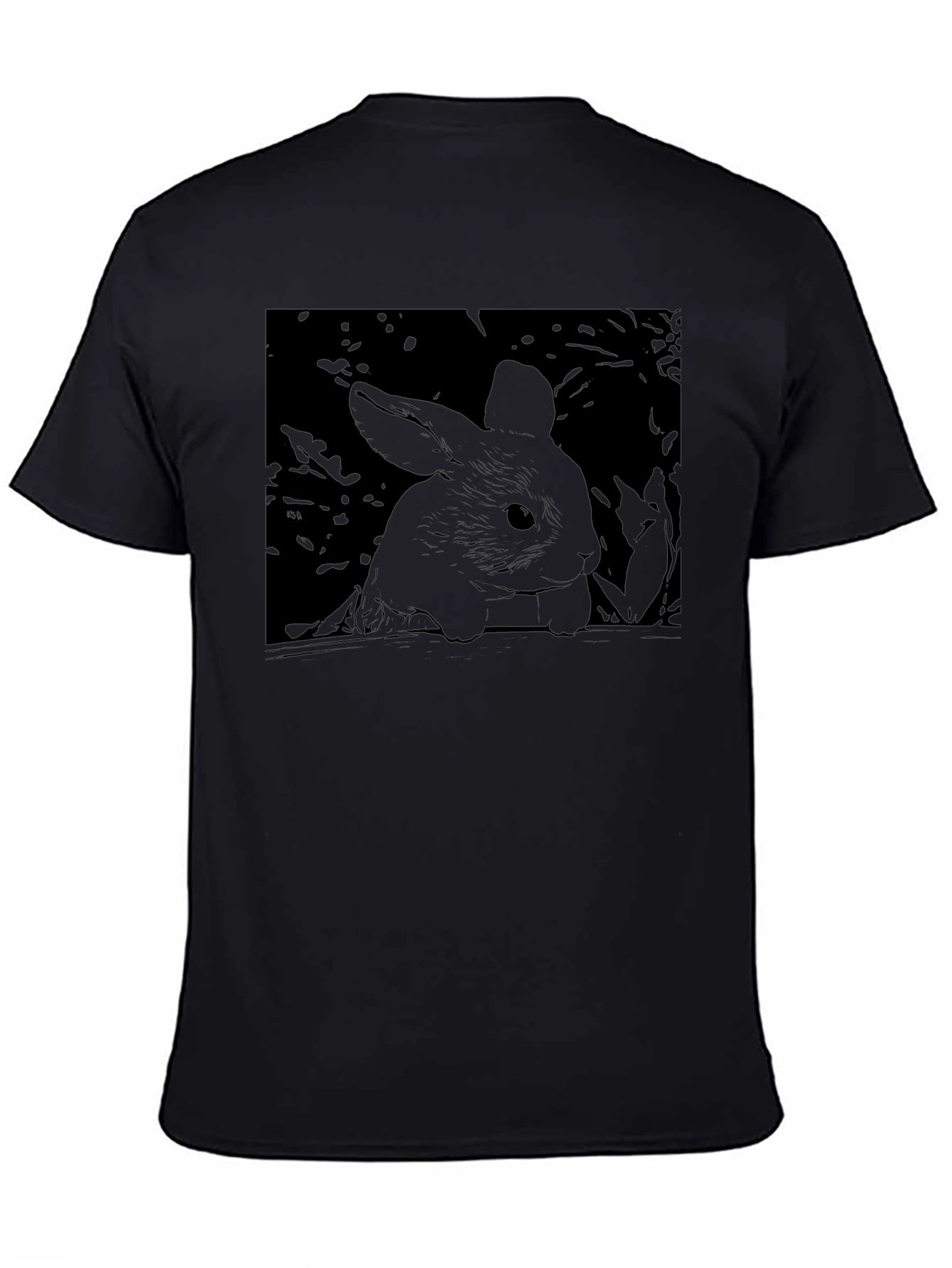 Rabbit Graphic T-Shirt - Unisex Black Tee