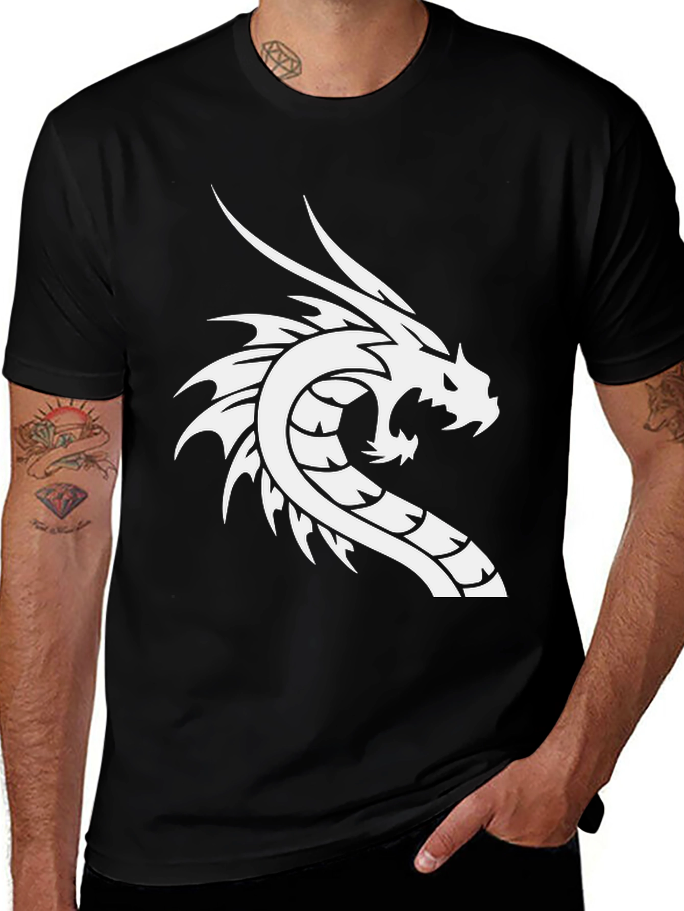 Dragon Graphic Tee - Cool Black T-Shirt for Men
