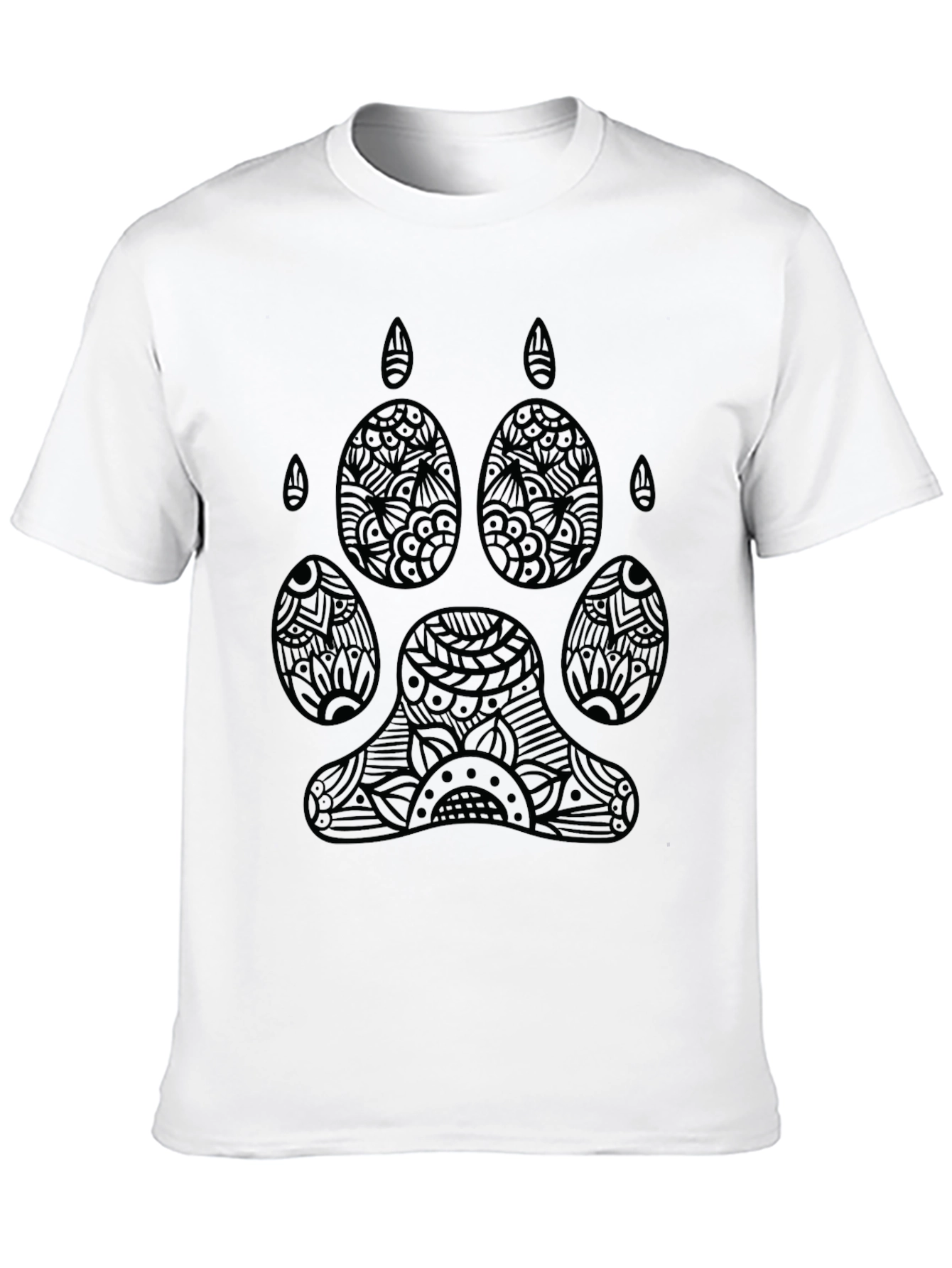 Abstract Paw Print Graphic Black T-Shirt