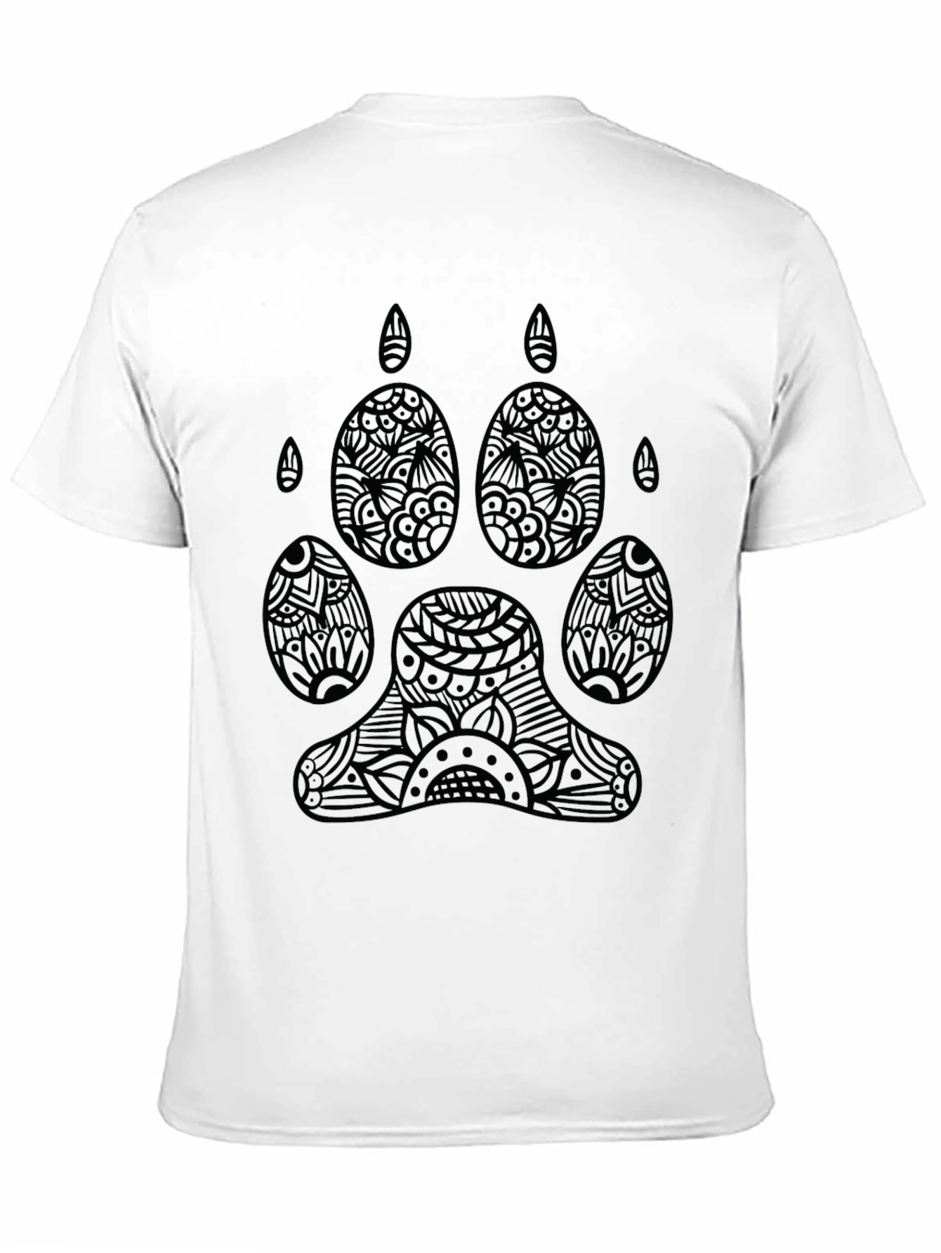 Abstract Paw Print Graphic Black T-Shirt