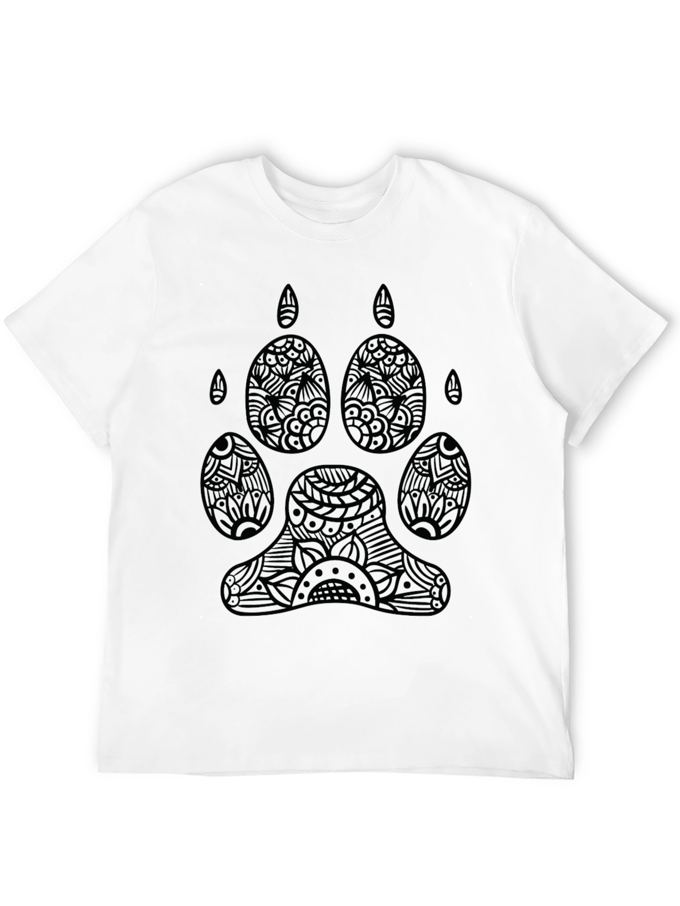 Abstract Paw Print Graphic Black T-Shirt