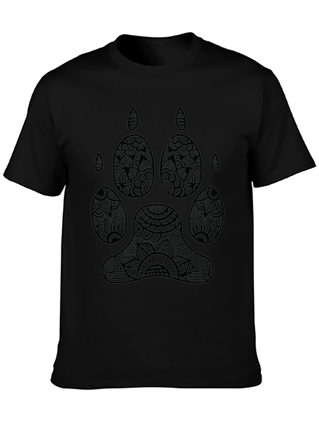 Abstract Paw Print Graphic Black T-Shirt
