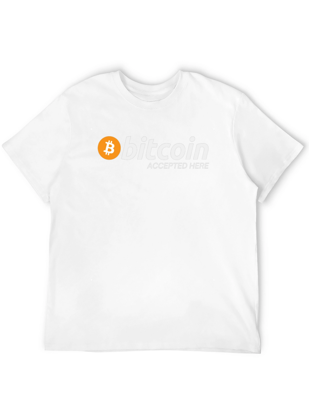 Bitcoin Accepted Here Black T-Shirt Crypto Currency Tee
