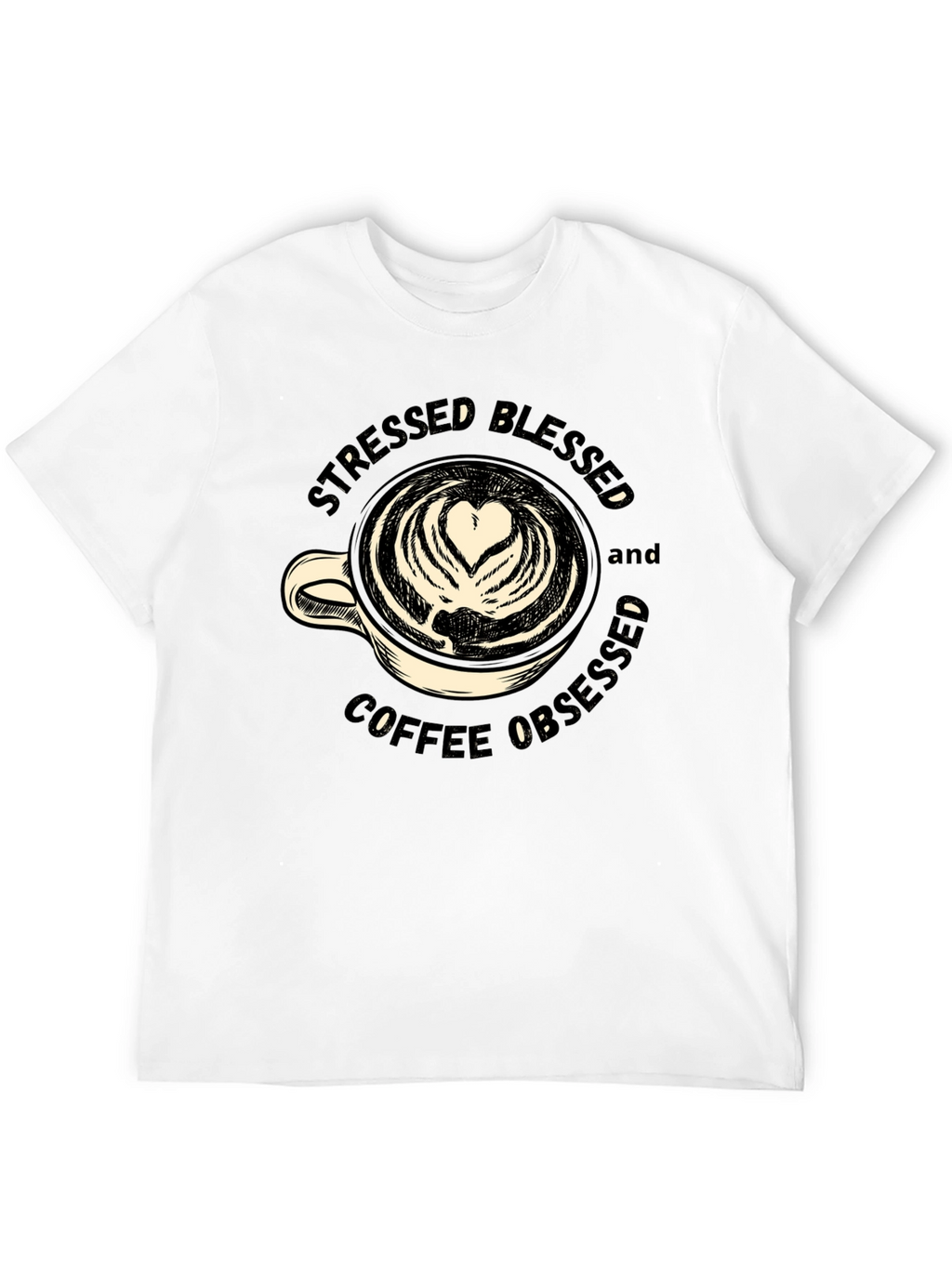 Stressed Blessed Coffee Obsessed Graphic Tee