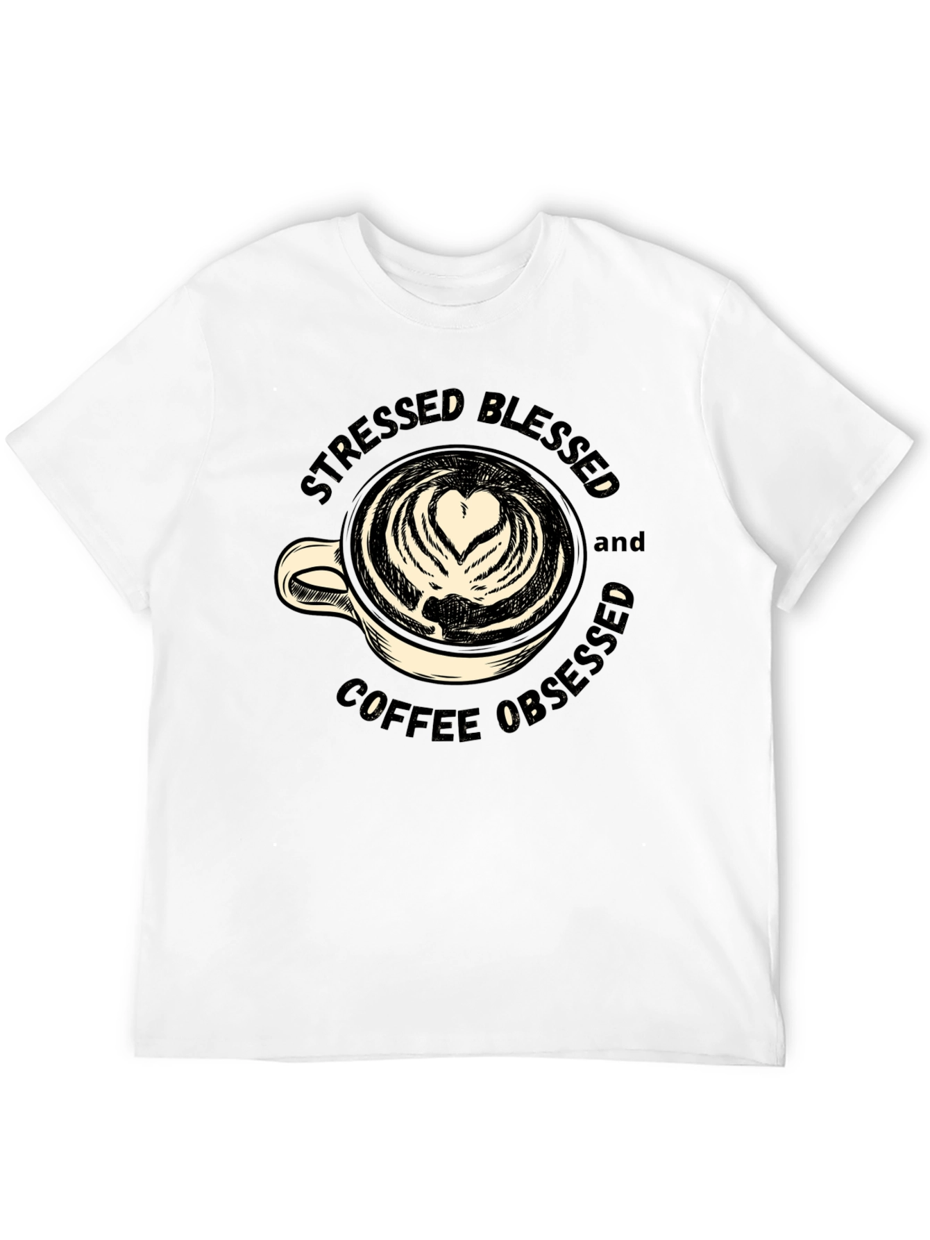 Stressed Blessed Coffee Obsessed Graphic Tee