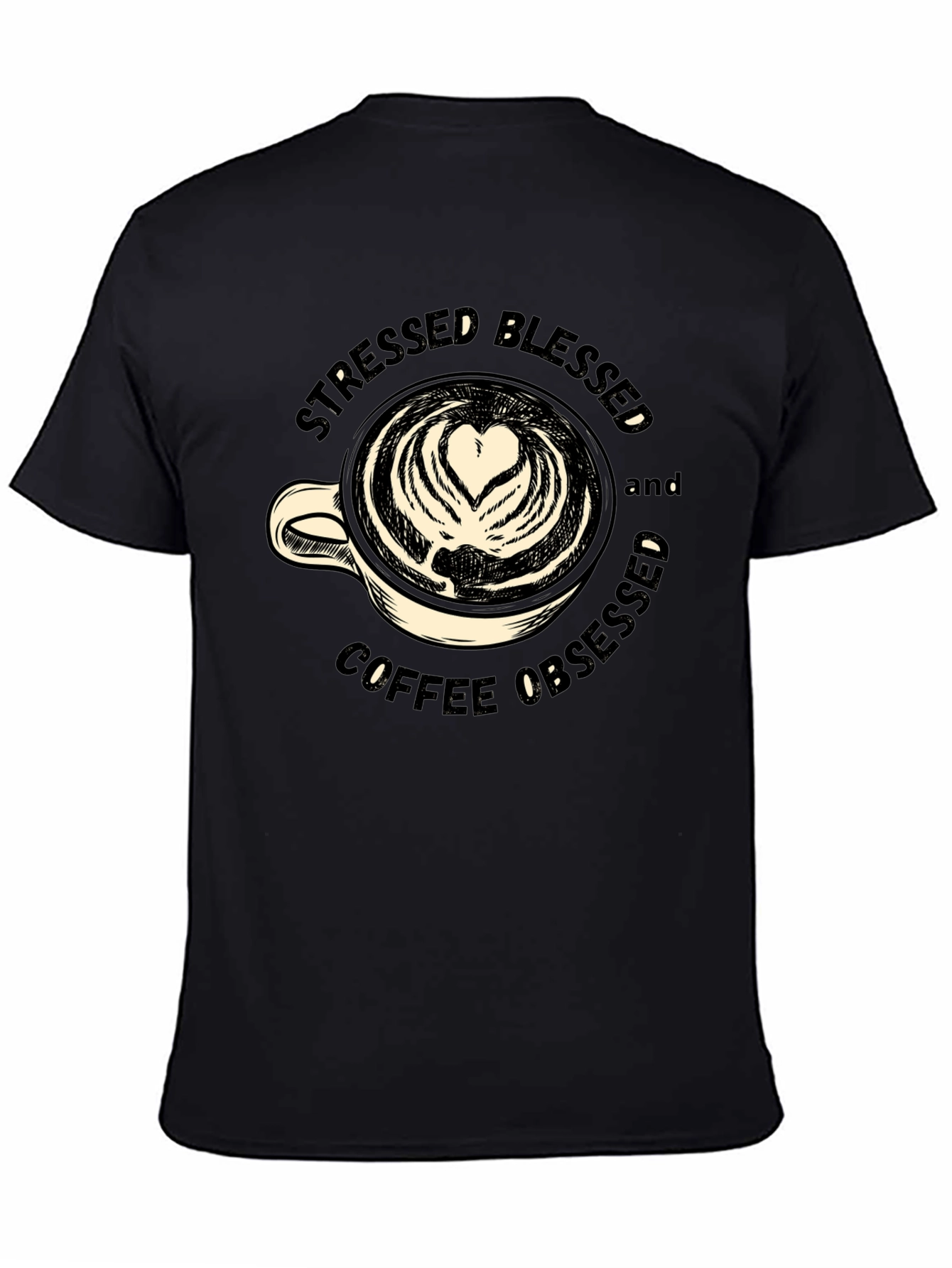 Stressed Blessed Coffee Obsessed Graphic Tee