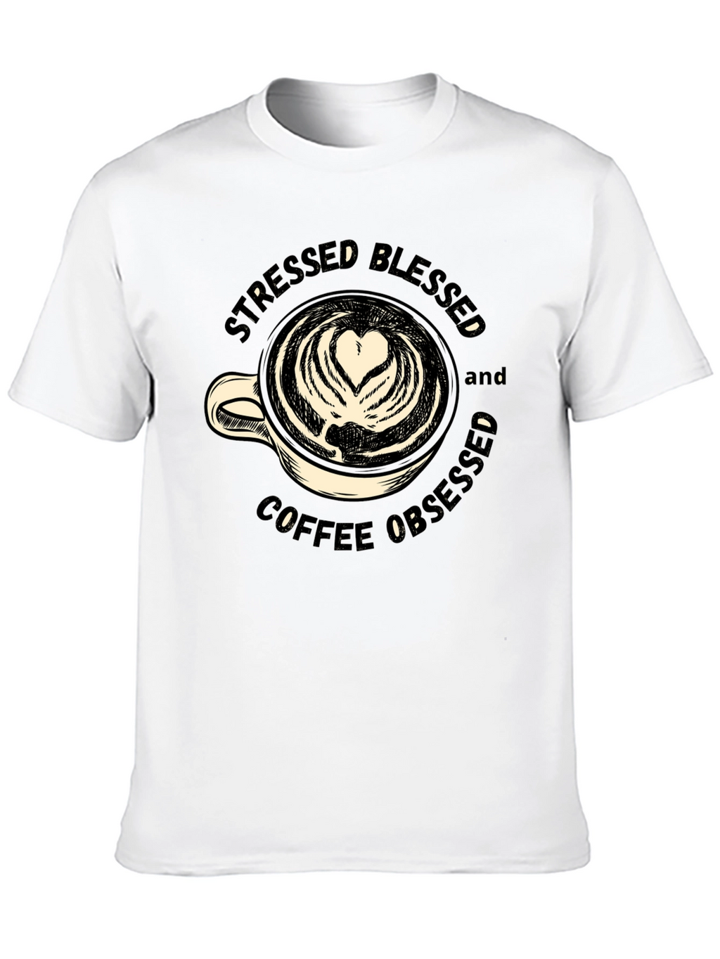 Stressed Blessed Coffee Obsessed Graphic Tee