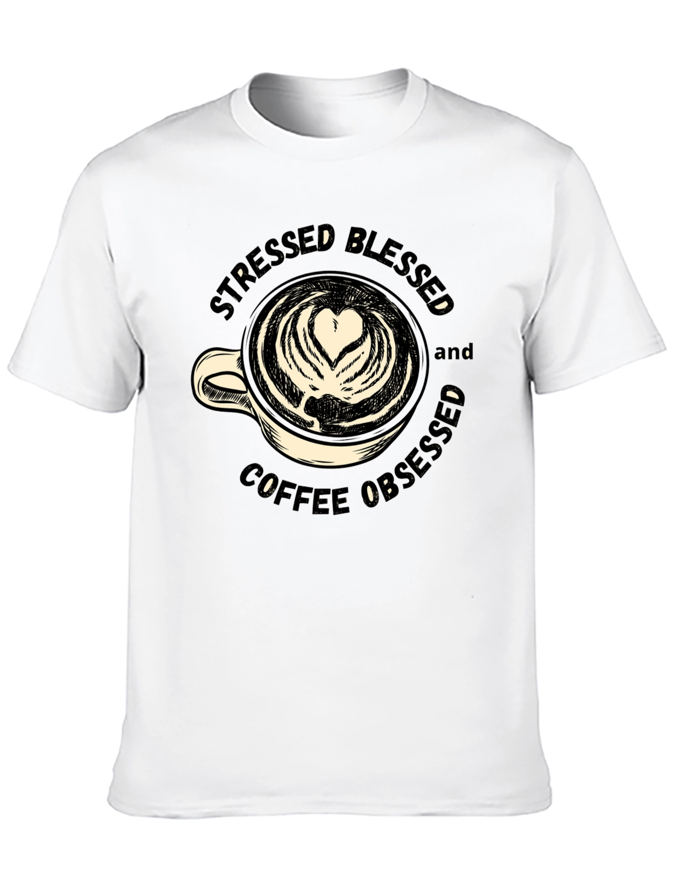 Stressed Blessed Coffee Obsessed Graphic Tee