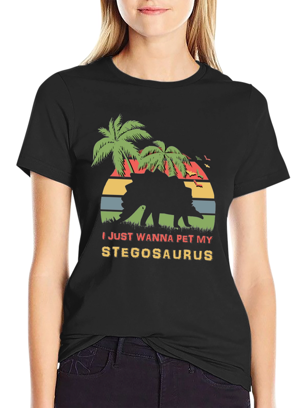 Stegosaurus Pet T-Shirt - Retro Dinosaur Lover Tee