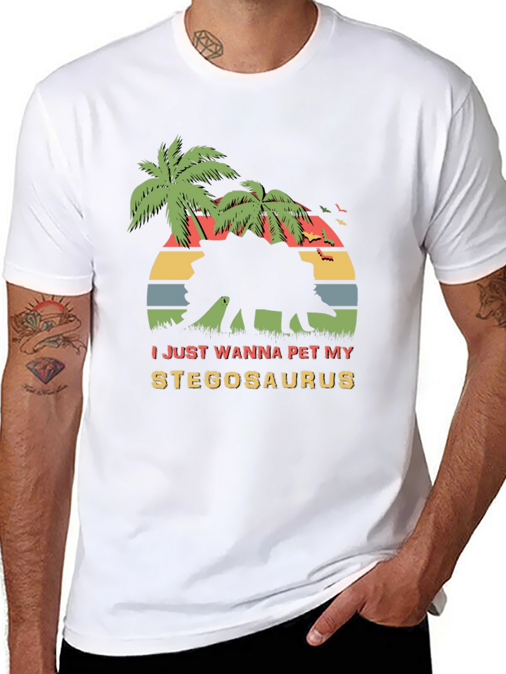 Stegosaurus Pet T-Shirt - Retro Dinosaur Lover Tee