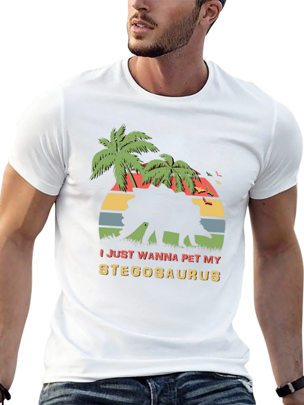 Stegosaurus Pet T-Shirt - Retro Dinosaur Lover Tee