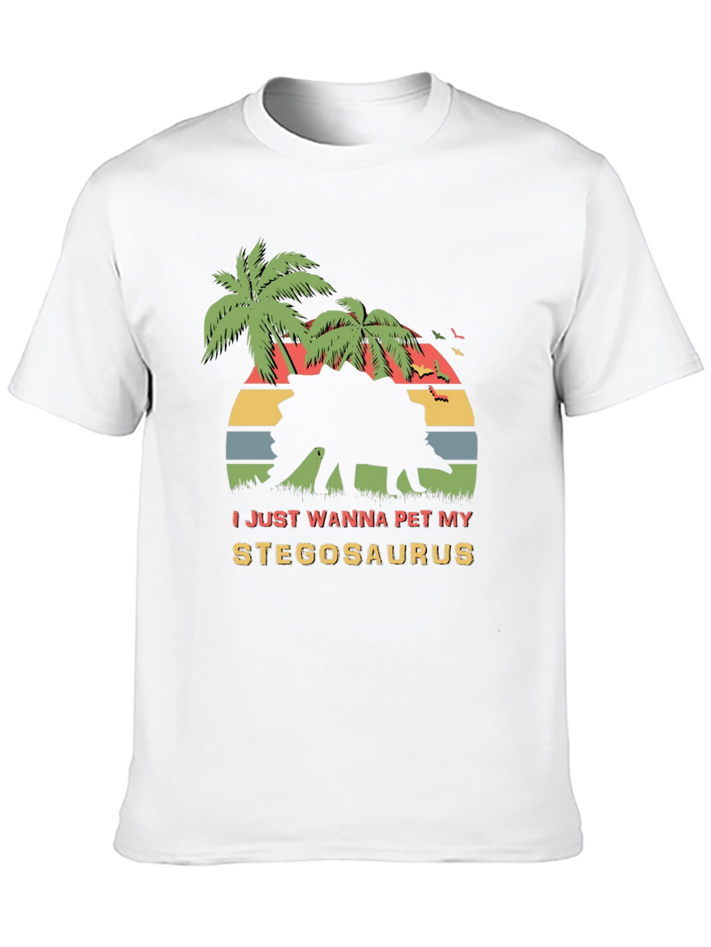 Stegosaurus Pet T-Shirt - Retro Dinosaur Lover Tee