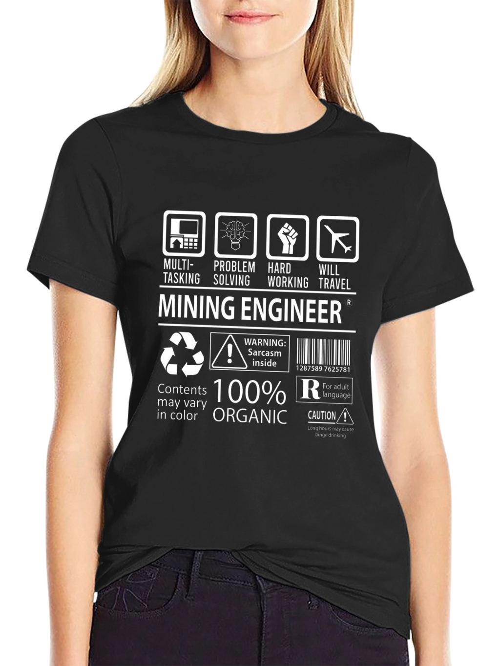 Mining Engineer Graphic T-Shirt - Black