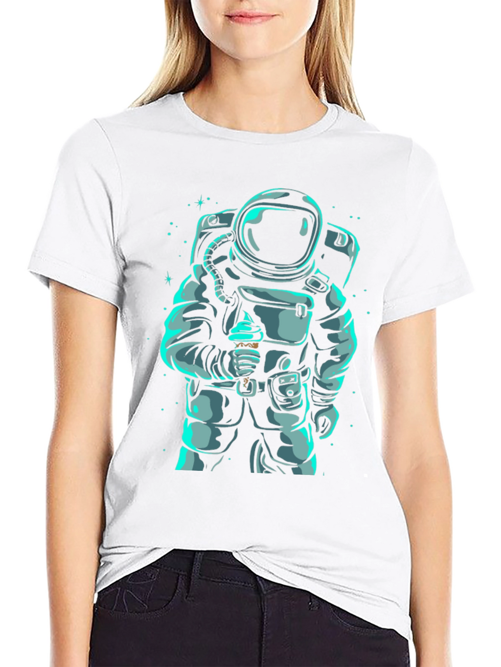 Astronaut Eating Ice Cream Graphic T-Shirt