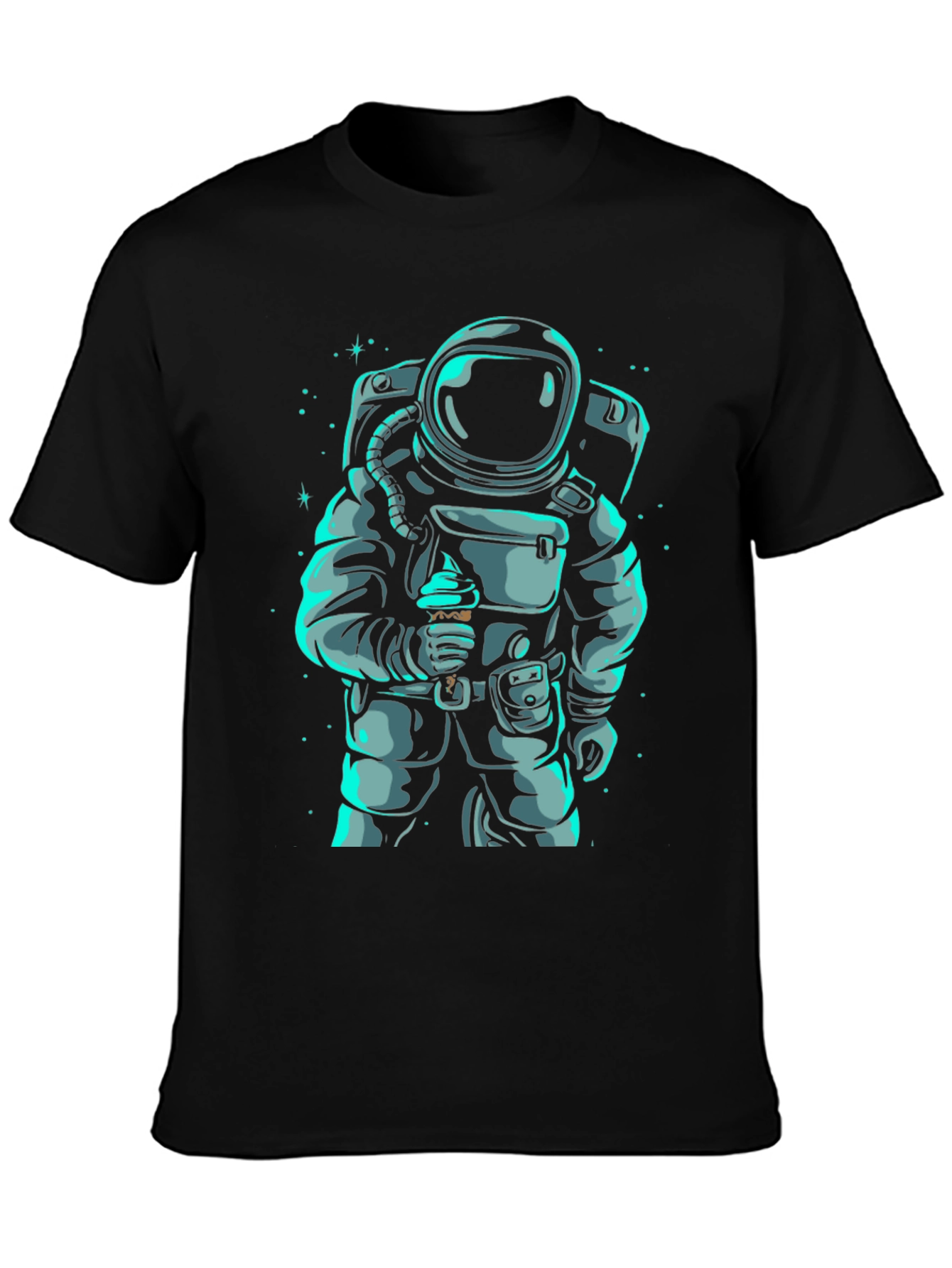 Astronaut Eating Ice Cream Graphic T-Shirt