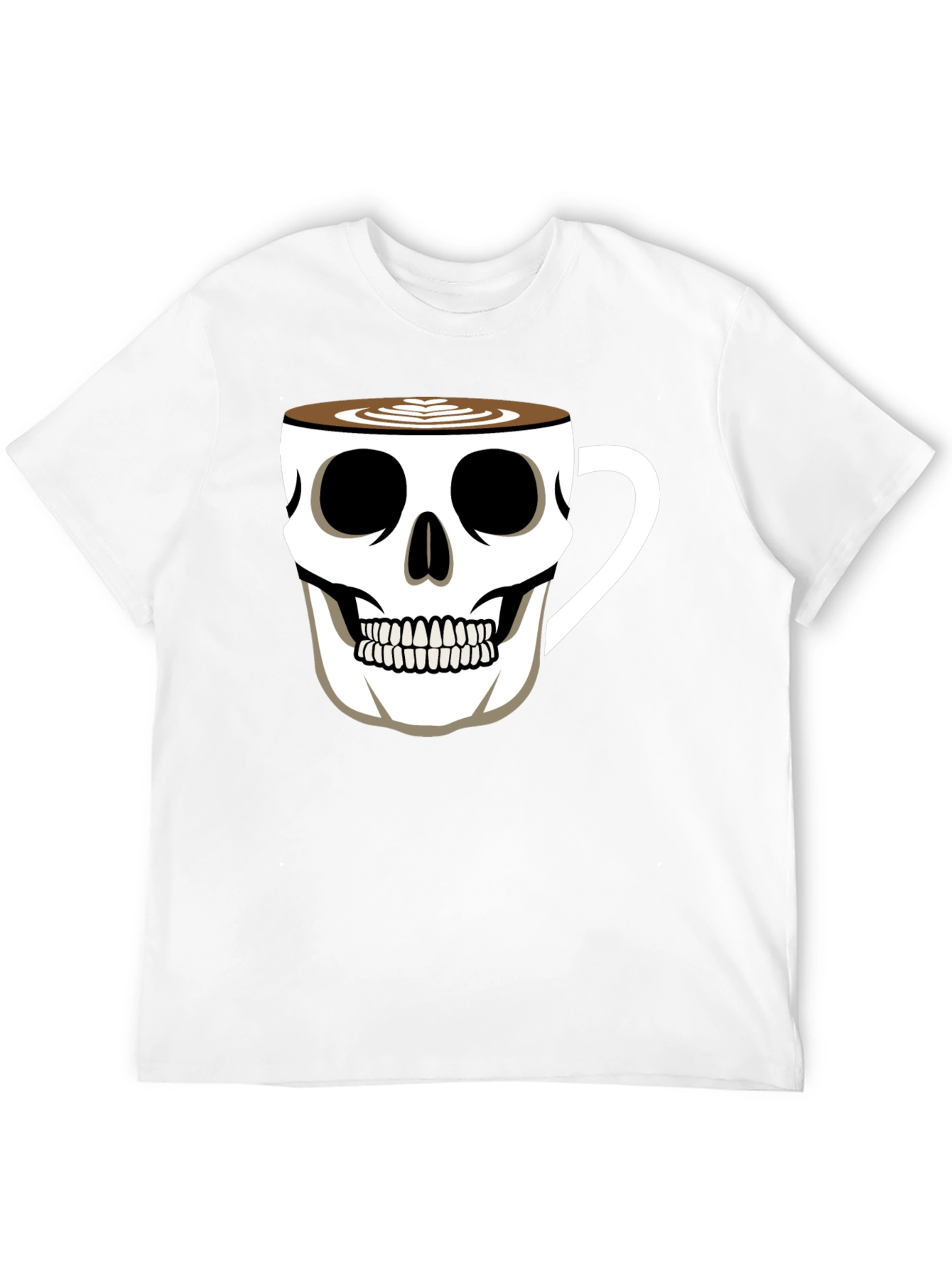 Skull Coffee Cup T-Shirt - Black Graphic Tee