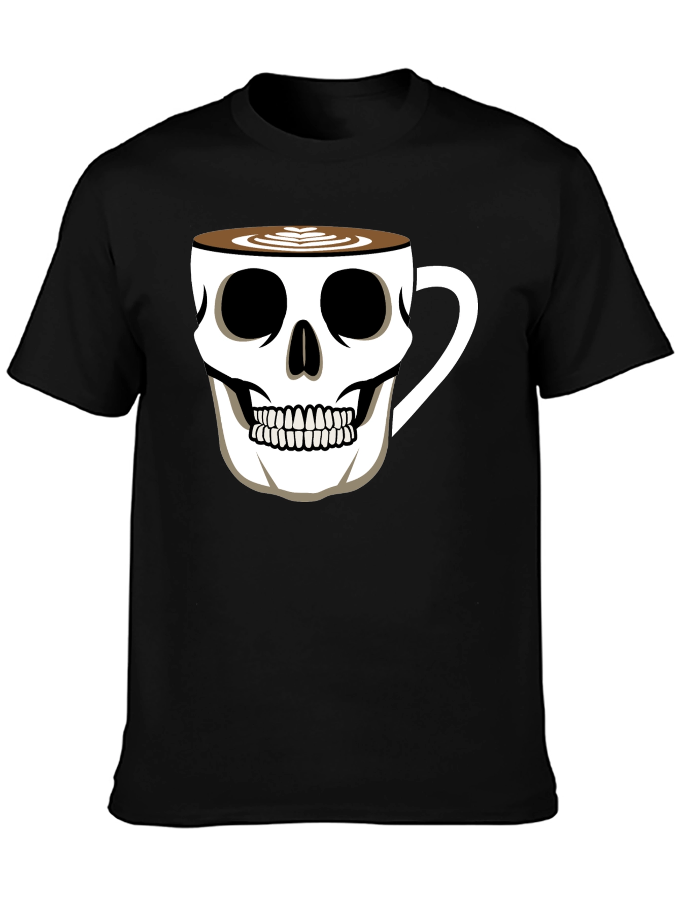 Skull Coffee Cup T-Shirt - Black Graphic Tee