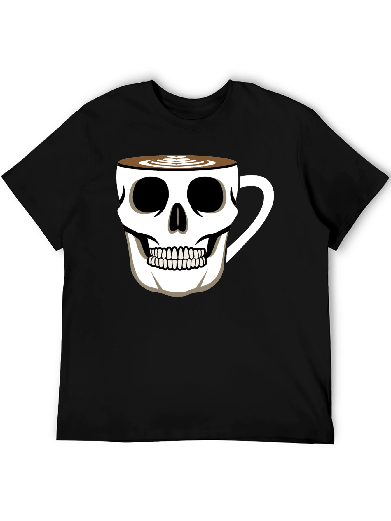 Skull Coffee Cup T-Shirt - Black Graphic Tee