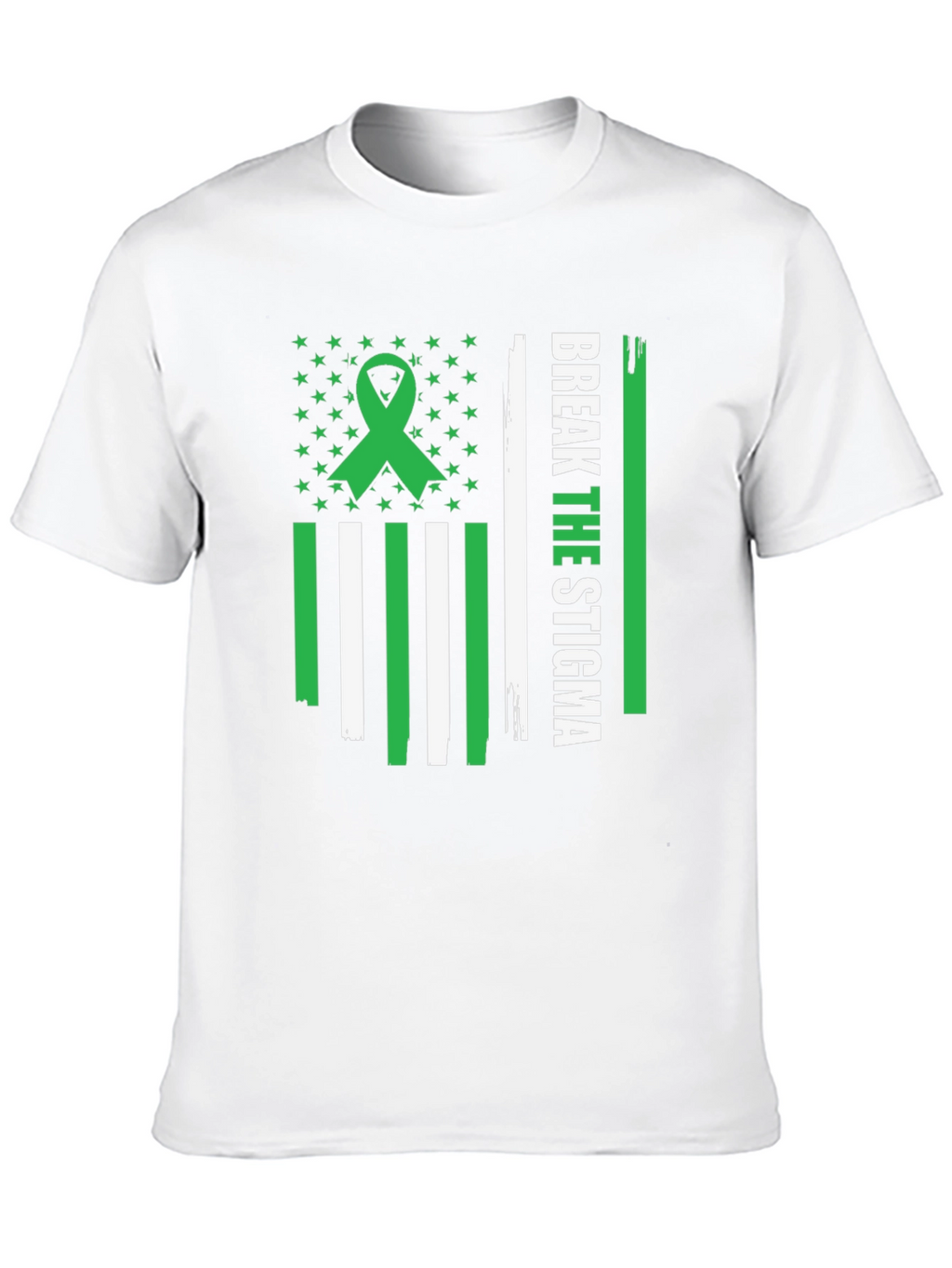 Break the Stigma Green Ribbon Mental Health Awareness T-Shirt