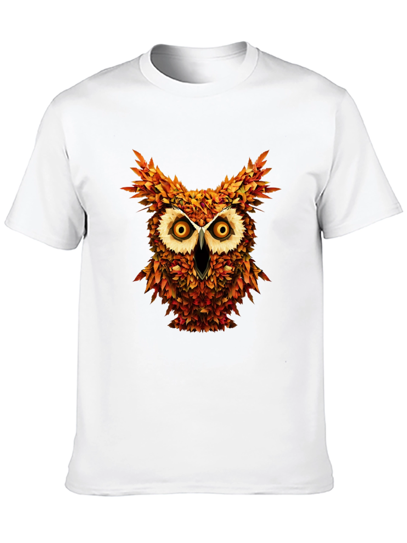 Owl Leaves Graphic T-Shirt