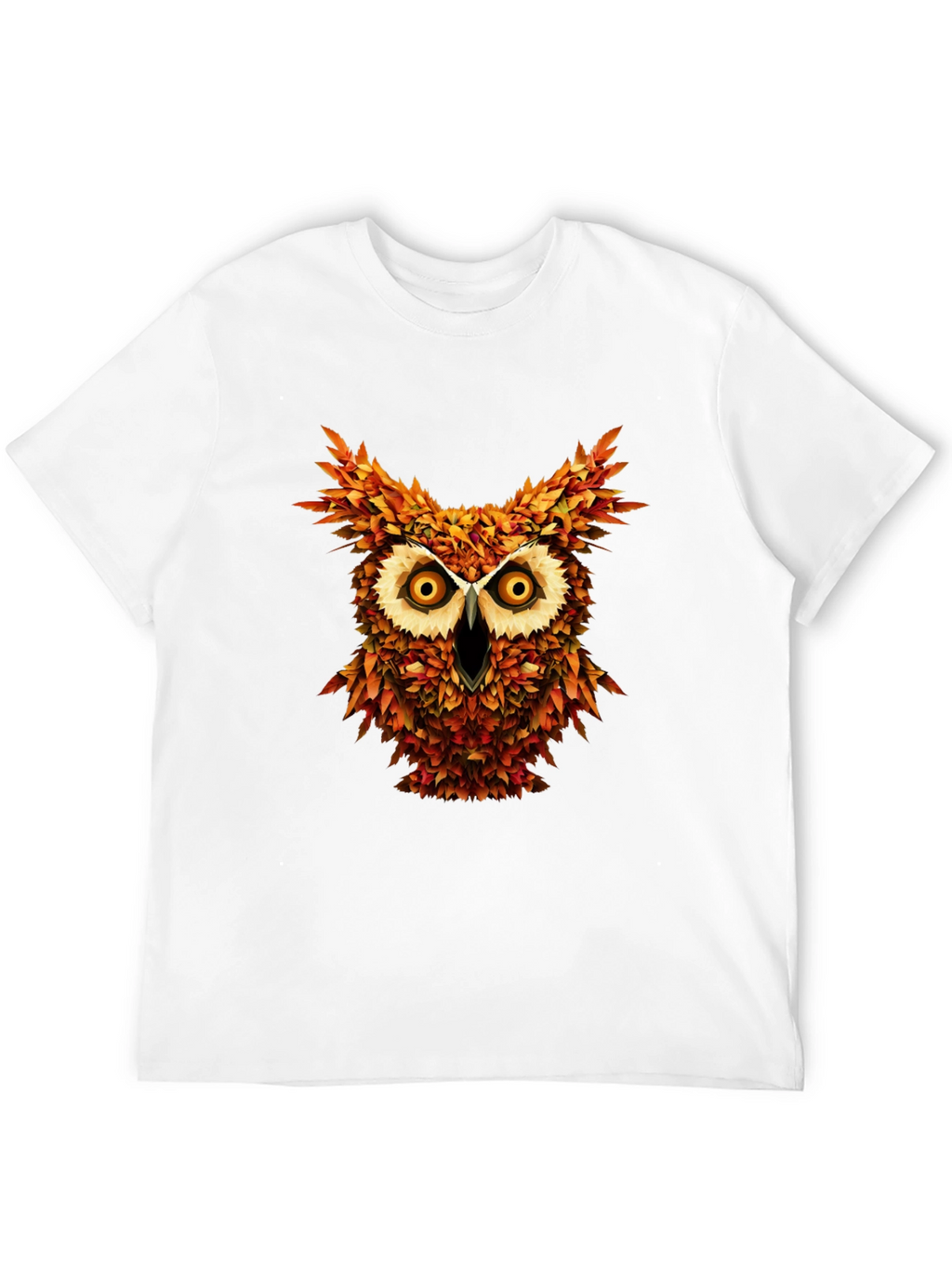 Owl Leaves Graphic T-Shirt