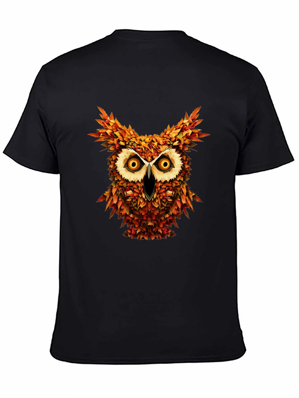 Owl Leaves Graphic T-Shirt