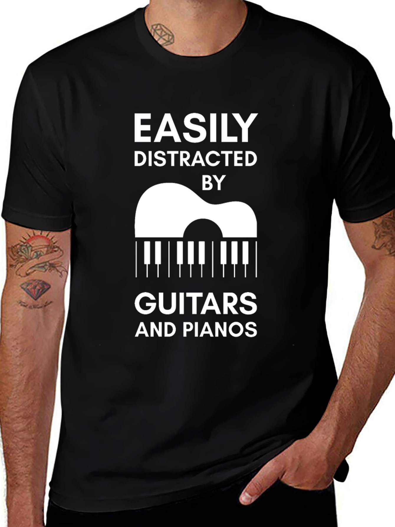 Easily Distracted By Guitars and Pianos T-Shirt
