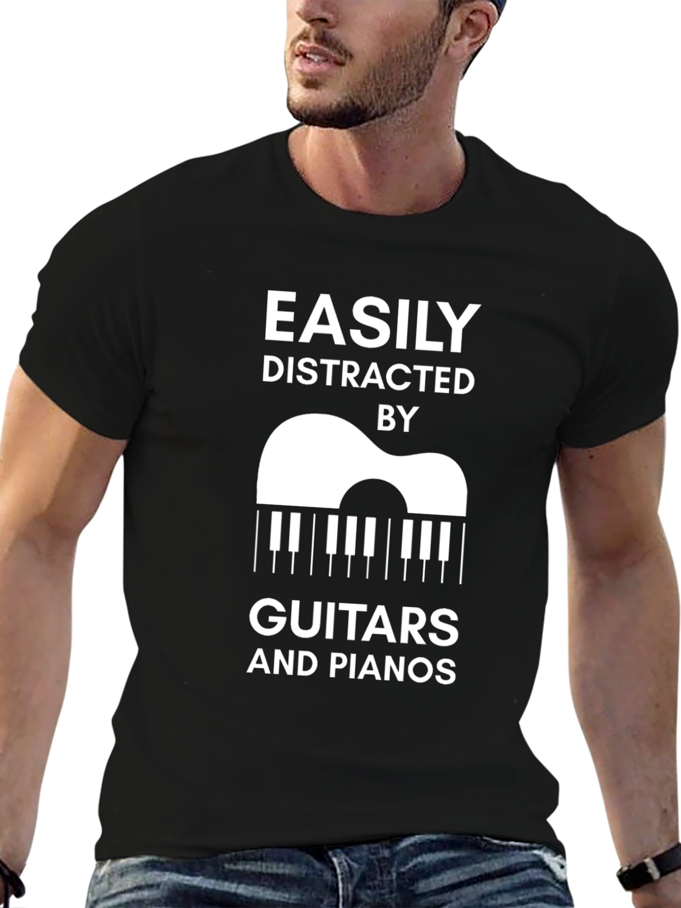 Easily Distracted By Guitars and Pianos T-Shirt
