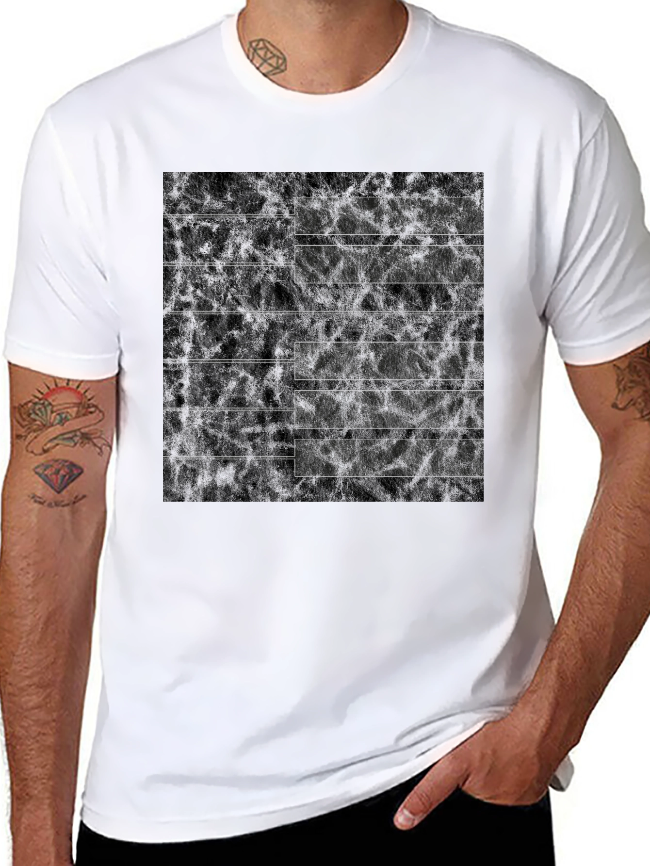 Piano Keys Graphic Tee - Black