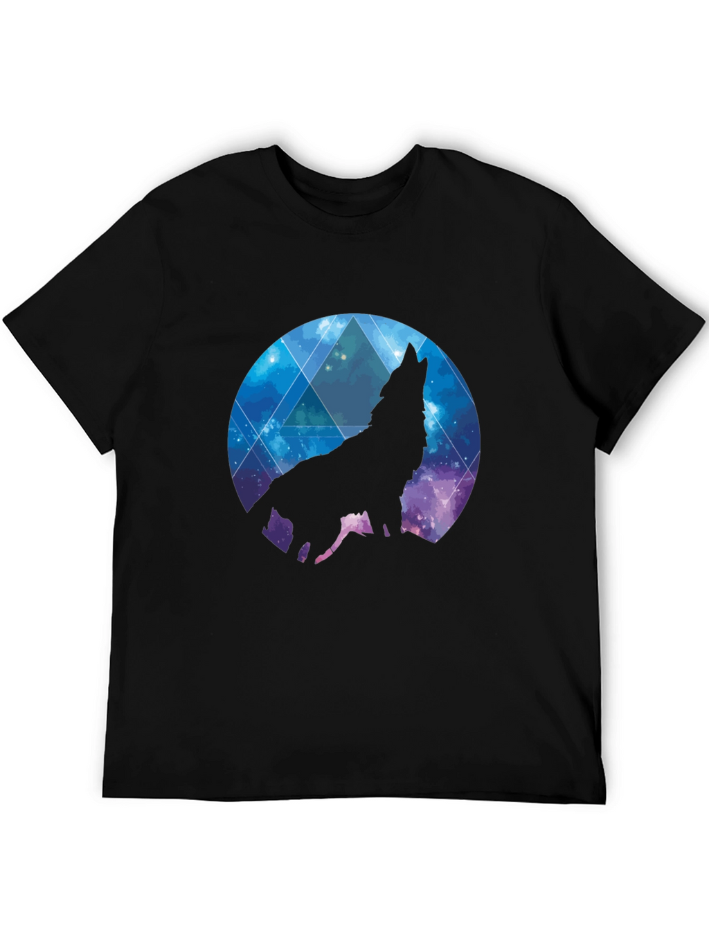 Wolf Galaxy T-Shirt - Black Cotton Tee