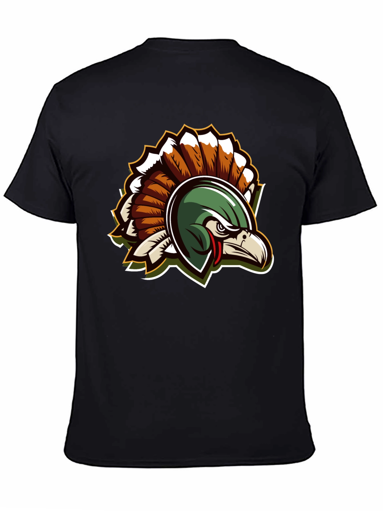 Cool Black Turkey Mascot Graphic Tee