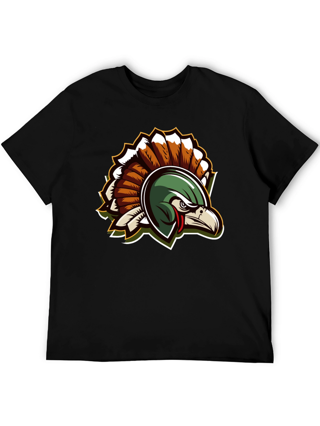 Cool Black Turkey Mascot Graphic Tee