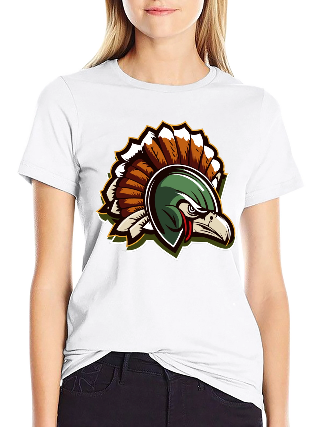 Cool Black Turkey Mascot Graphic Tee