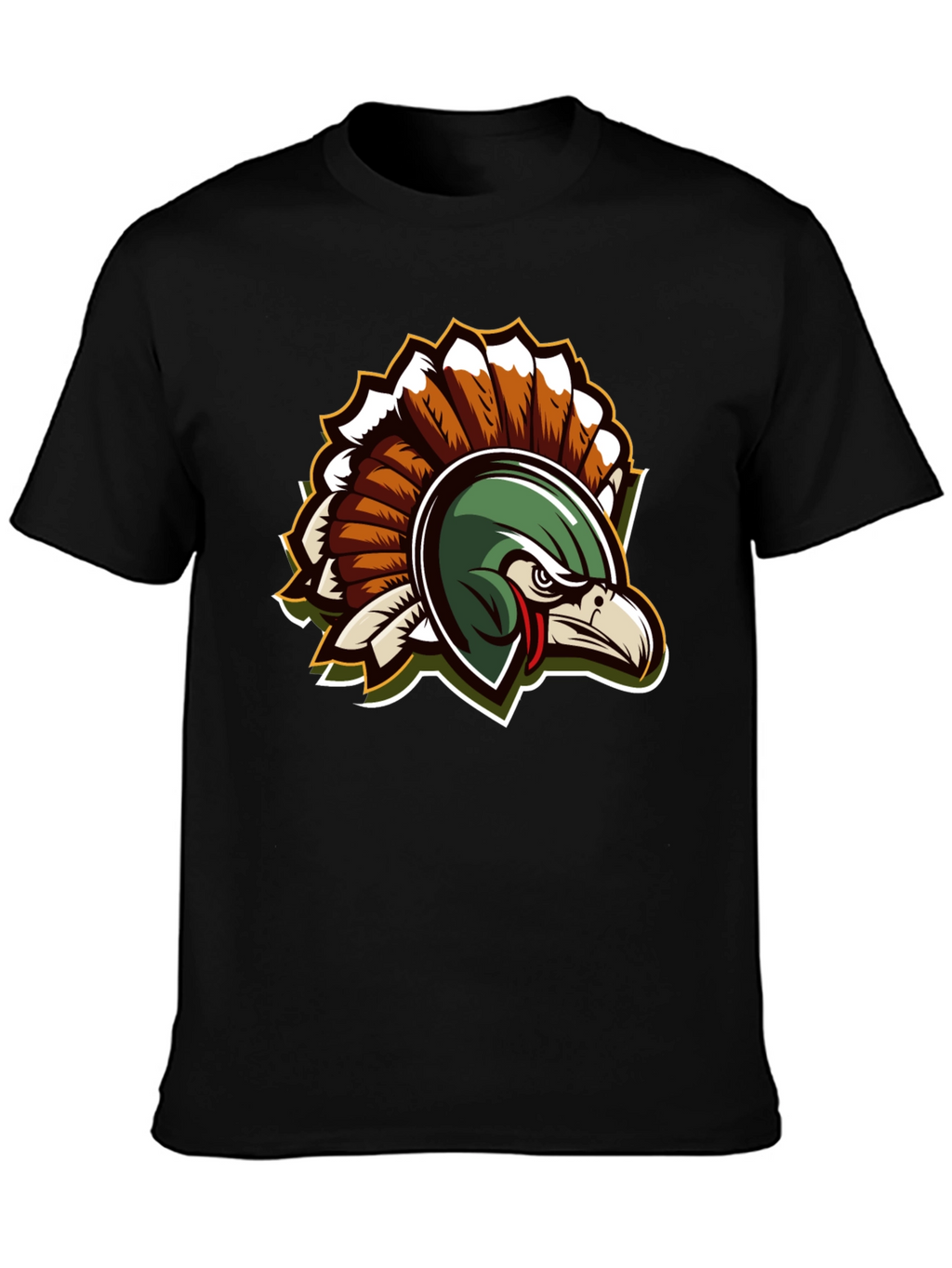 Cool Black Turkey Mascot Graphic Tee