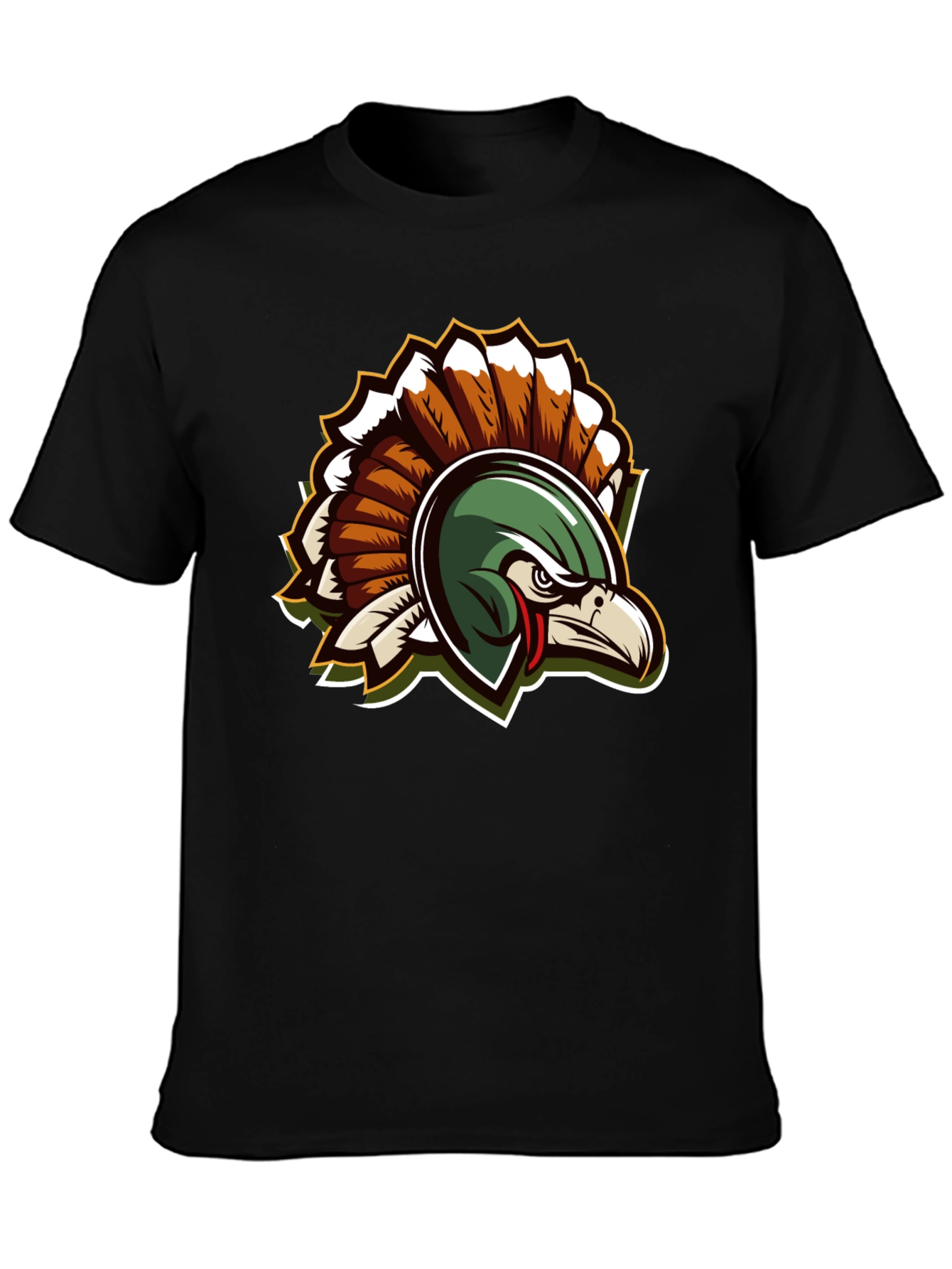 Cool Black Turkey Mascot Graphic Tee