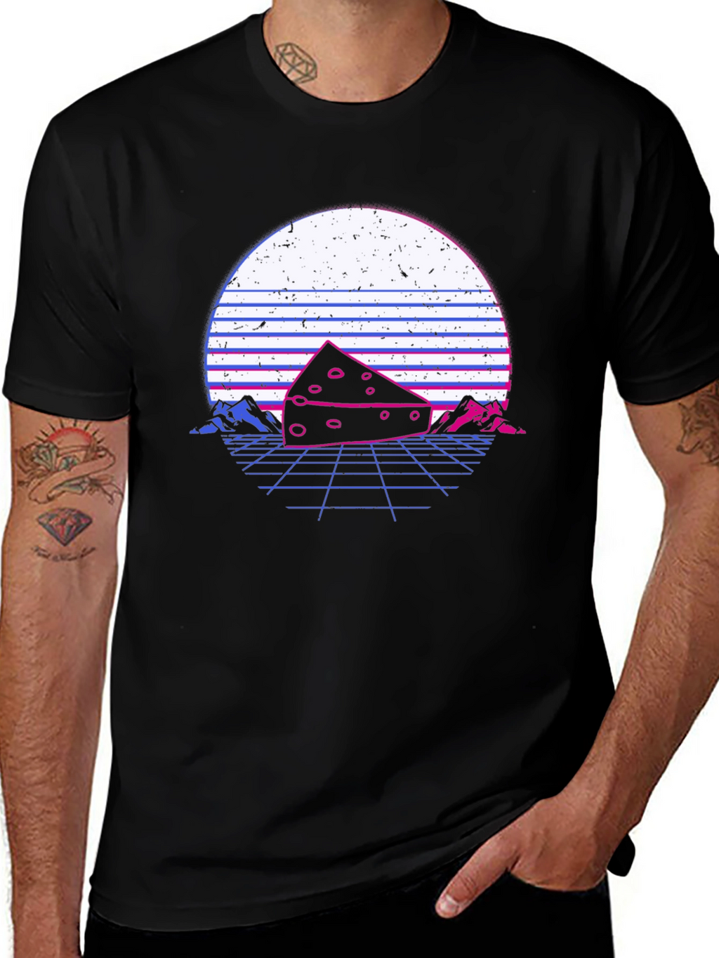 Retro Cheese T-Shirt - Synthwave Style