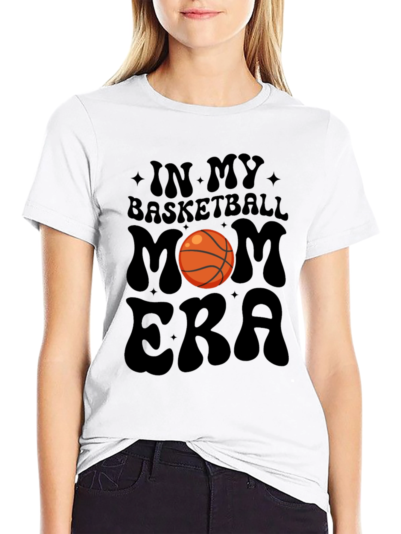 Basketball Mom Era Black Graphic Tee