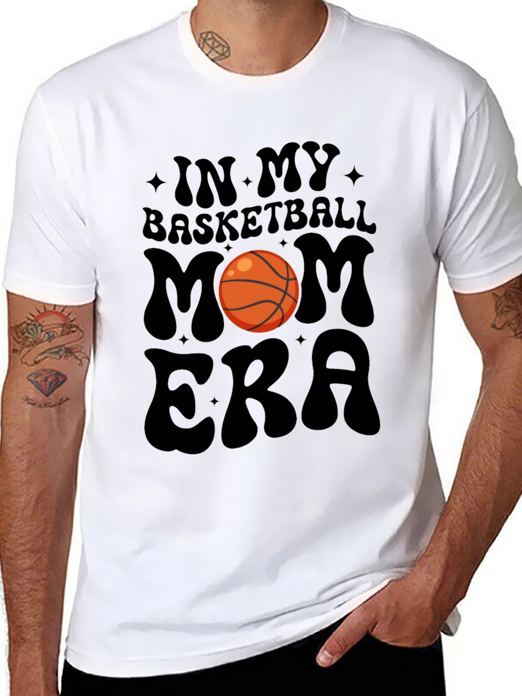 Basketball Mom Era Black Graphic Tee