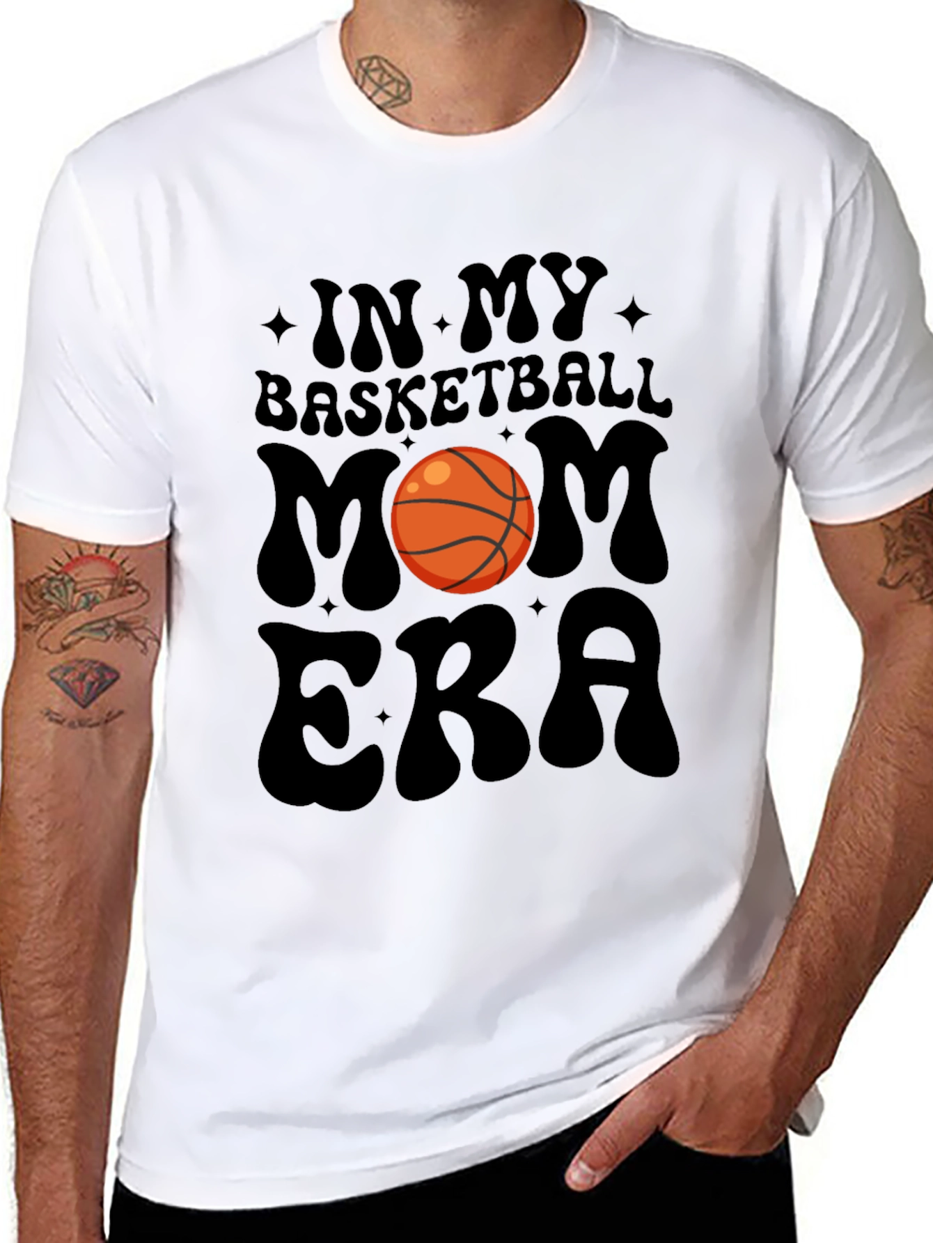 Basketball Mom Era Black Graphic Tee