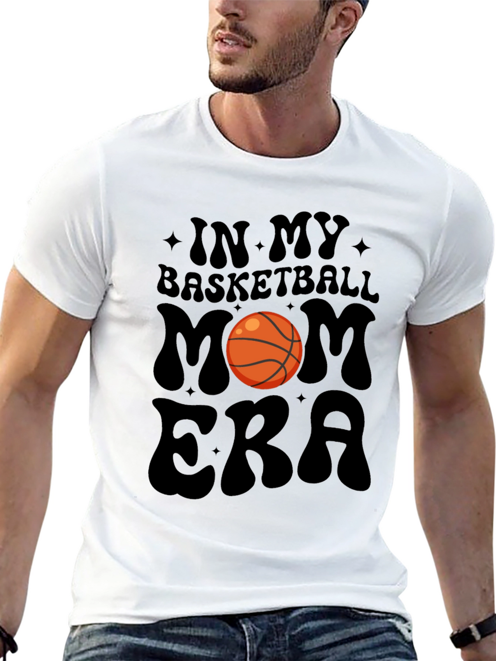 Basketball Mom Era Black Graphic Tee