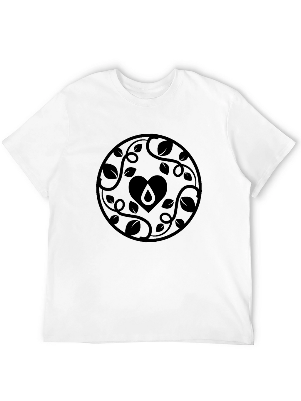 Nature Heart Graphic Black T-Shirt