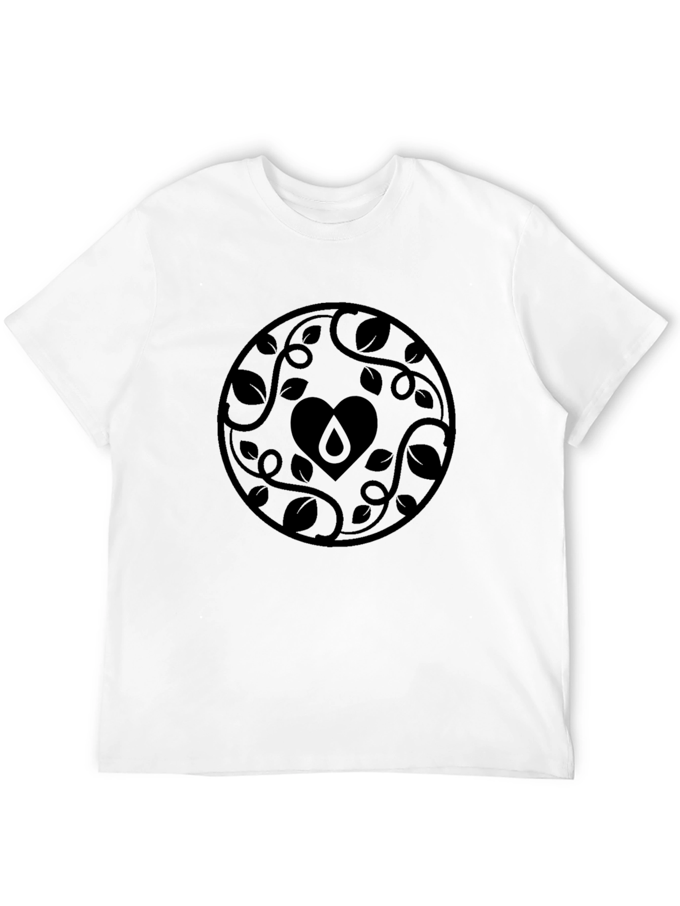 Nature Heart Graphic Black T-Shirt