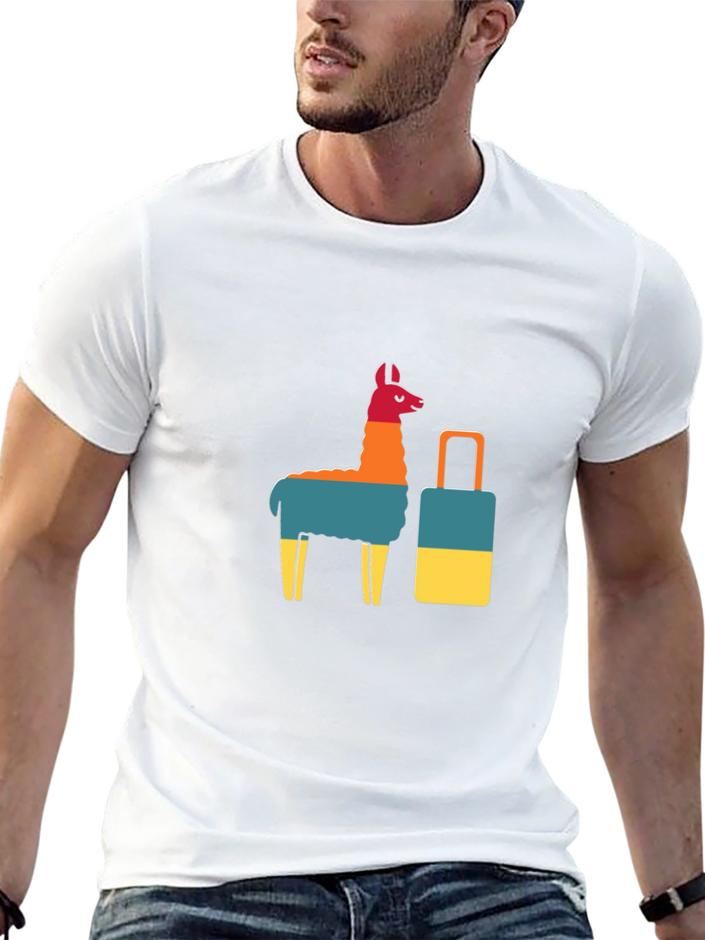 Llama & Suitcase Graphic Tee - Travel Ready!
