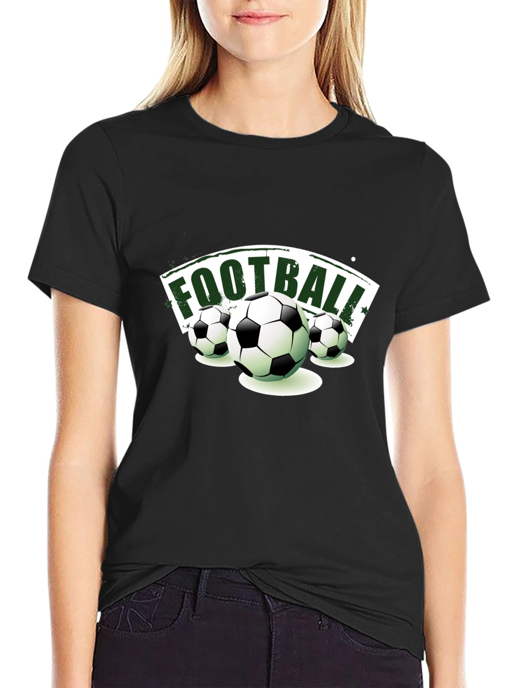 Football Graphic Tee | Sporty Black T-Shirt