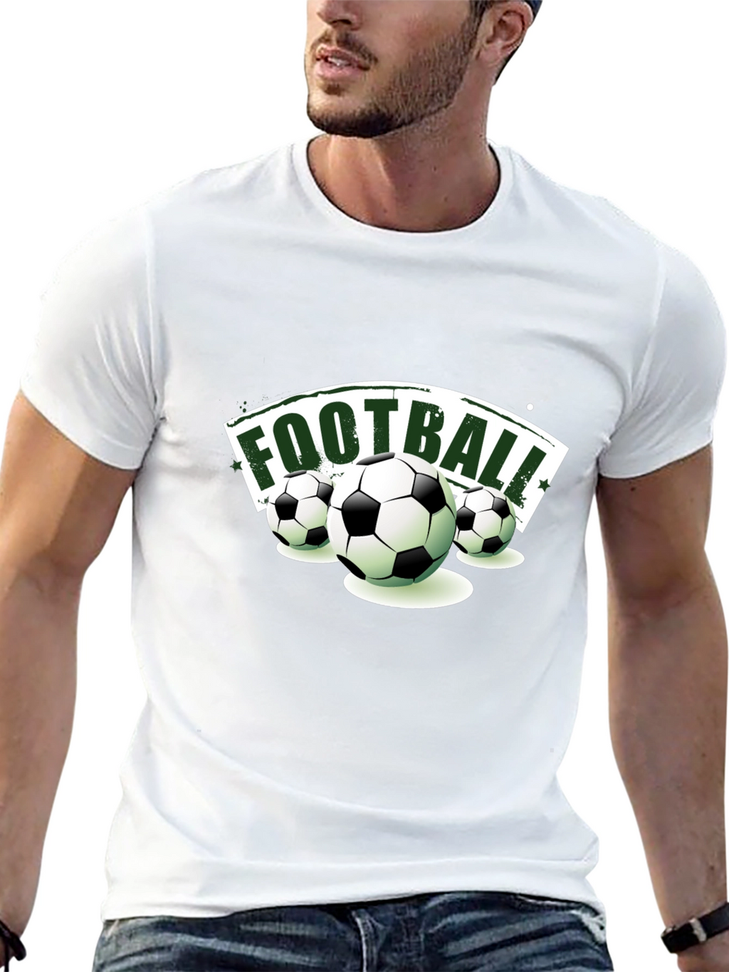 Football Graphic Tee | Sporty Black T-Shirt