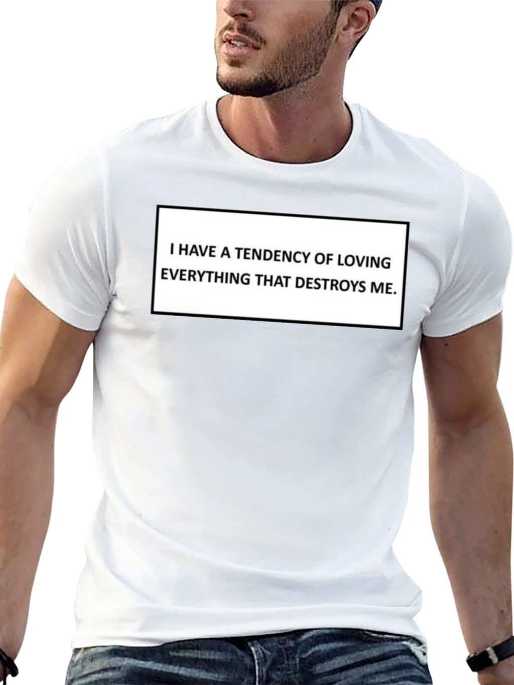 I Have A Tendency Black Graphic Tee