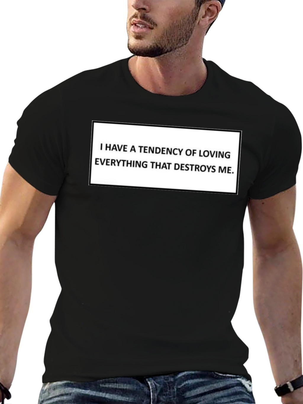 I Have A Tendency Black Graphic Tee